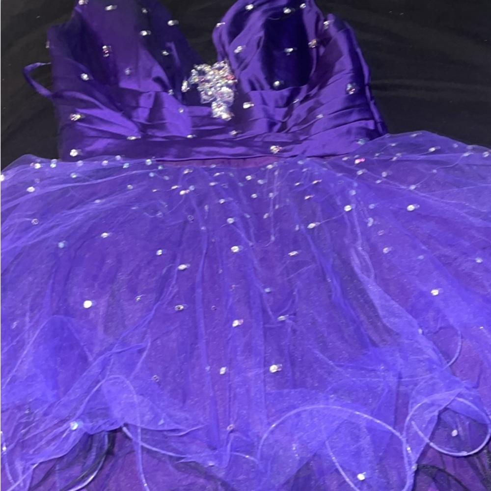 Purple Dress with Rhinestone Accents